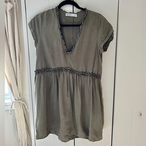Green Zara baby doll summer dress